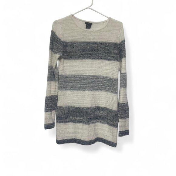Calvin Klein grey and white striped sweater Size: Medium - Picture 1 of 5